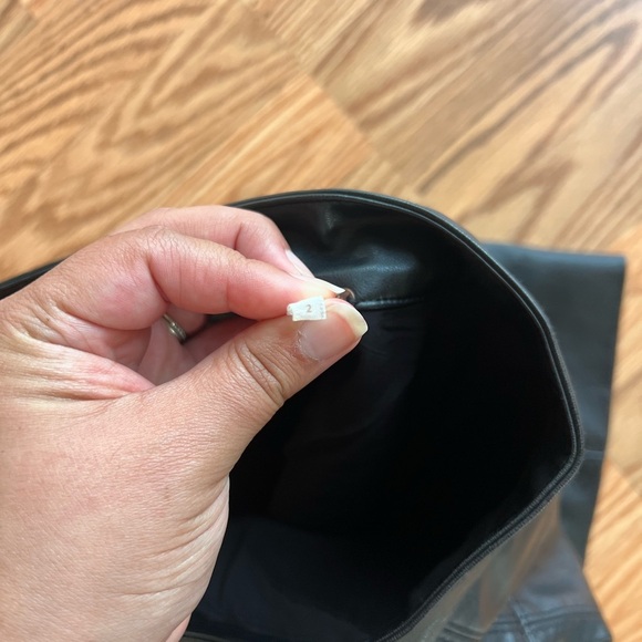 Free People Black Leather Button-Up Skirt - Picture 4 of 4